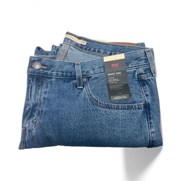 Levi's Womens High Rise Baggy Dad Straight Ankle Length Jeans PLus sz 16 W New - Picture 3 of 11